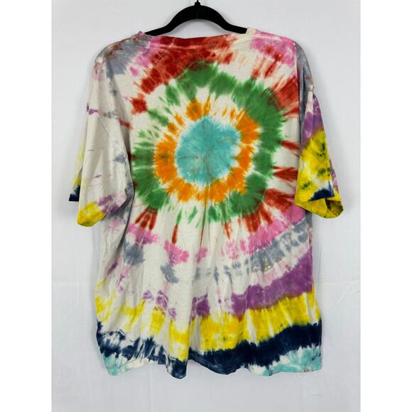Retro Tie-Dye Half Moon Trail Resort T-Shirt XL | Colorful Boho Style, Grunge - Picture 3 of 6